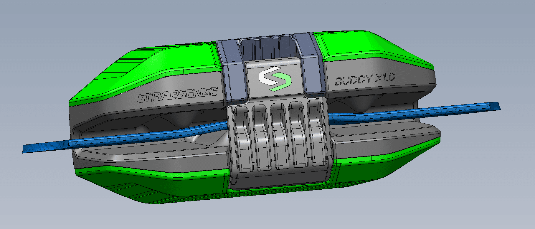 Strapsense Buddy sensor prototype on a cargo strap